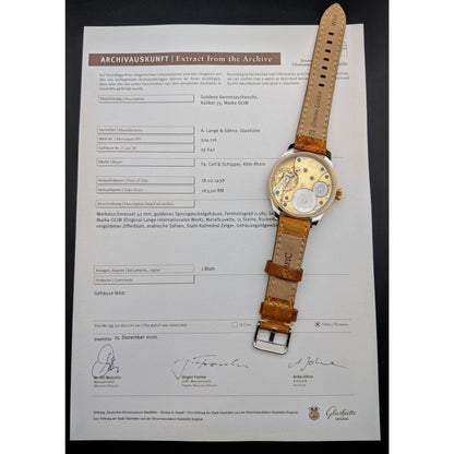 Deutsche Uhren Fabrikation Glashütte "OLIW" Lange Uhr Antique Watch1938 - Seulement 6500 pièces ont été fabriquées -Montre de mariage